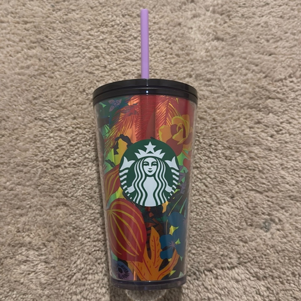 Starbucks Summer 2022 Forest Dream Aqua Terra Floral 16oz Tumbler Cold Cup (NEW)